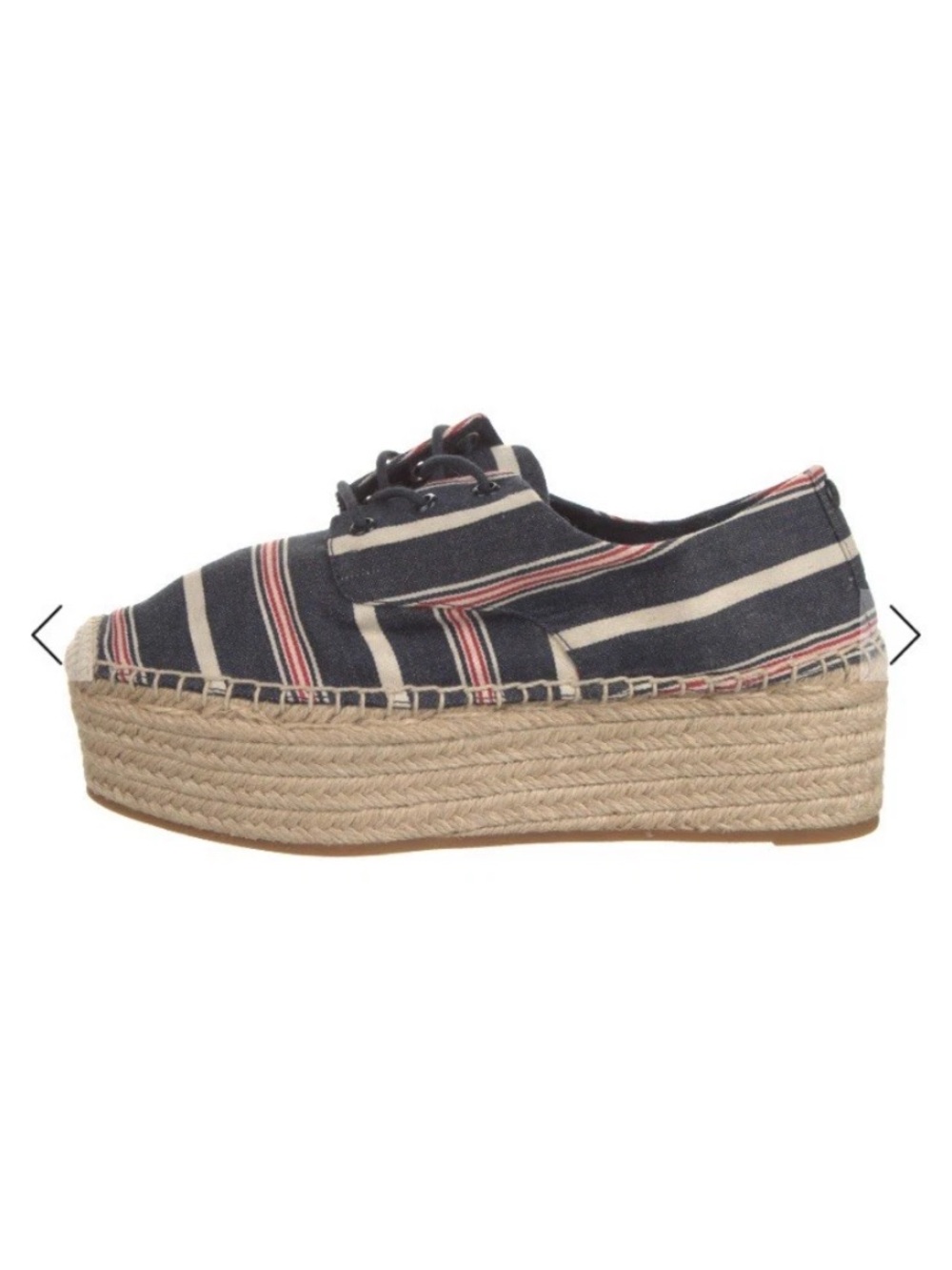 Tory Burch Navy Stripe Espadrille Platform Sneakers